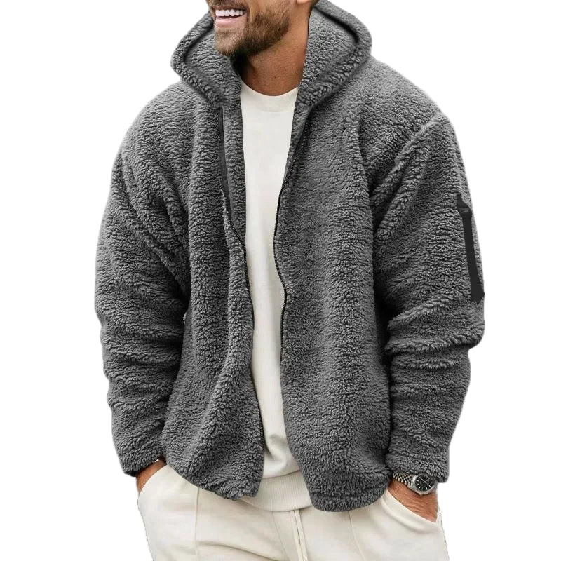 Felpa con cappuccio da uomo in stile teddy – Comoda, calda e alla moda per autunno e inverno