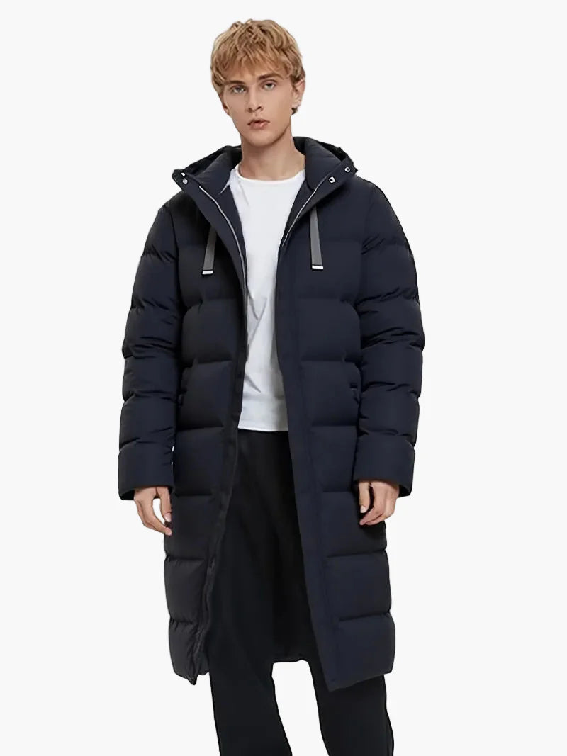 Herren Winter Steppmantel Lang Parka mit Kapuze – Casual Stil für Alltag & Outdoor