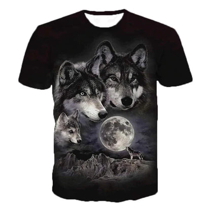Hoodie mit Wolf Motiv 3D-Druck, Kapuzenpullover mit Kordelzug, Langarm