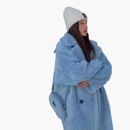 Damen Langer Oversize Mantel – Modischer Winter-Trend für Alltag & Freizeit