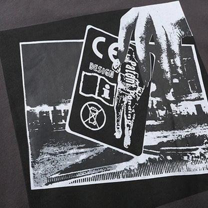 Crewneck Sweatshirt mit grafischem Print – Grau