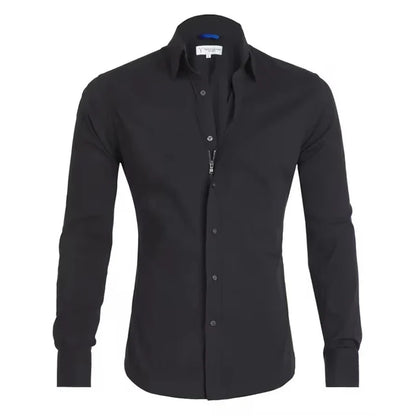 Herren Slim Fit Business Freizeithemd Langarm Modern Elegant