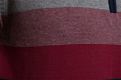 Maglione Uomo in Maglia con Cerniera – Look a Righe Moderno per Quotidiano e Tempo Libero