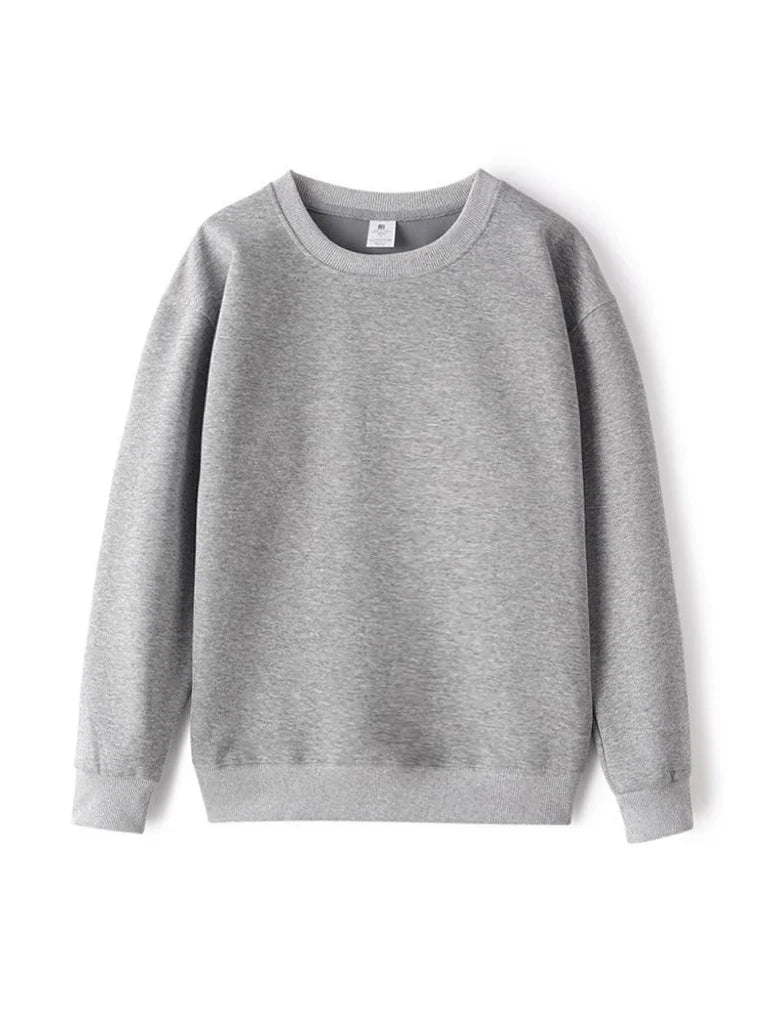 Felpa unisex basic a maniche lunghe, girocollo
