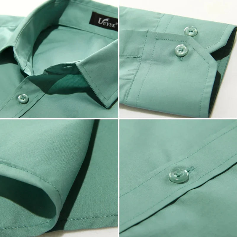 Męska koszula biznesowo-casualowa – Elegancka koszula z długim rękawem, slim fit, uniwersalna do biura i na co dzień