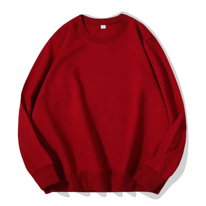 Sudadera unisex de manga larga con cuello redondo, colores lisos