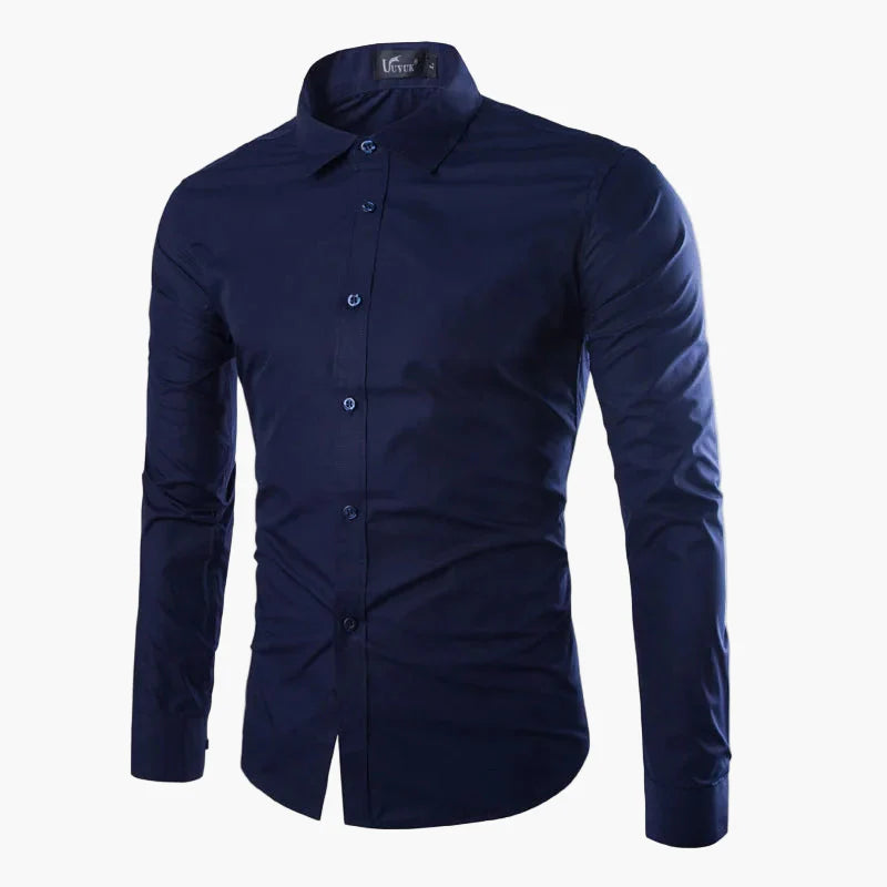 Męska koszula biznesowo-casualowa – Elegancka koszula z długim rękawem, slim fit, uniwersalna do biura i na co dzień