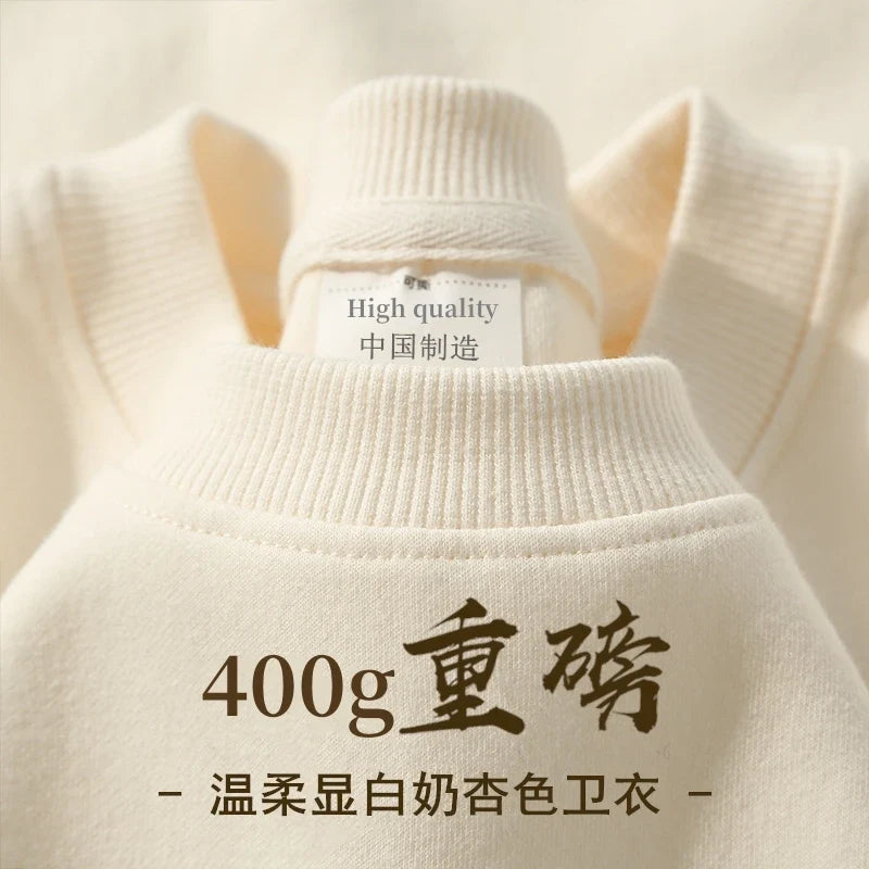 Unisex-sweatshirt med lange ærmer og rund hals, foret basic-overdel