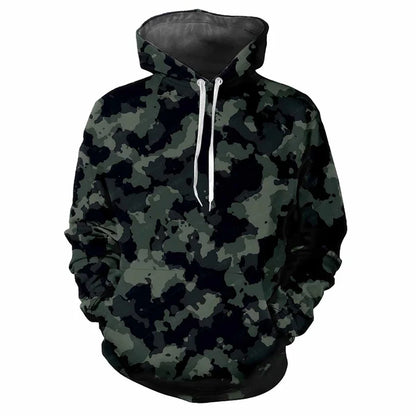 Hoodie Camouflage-Muster Kapuzenpullover mit Kängurutasche