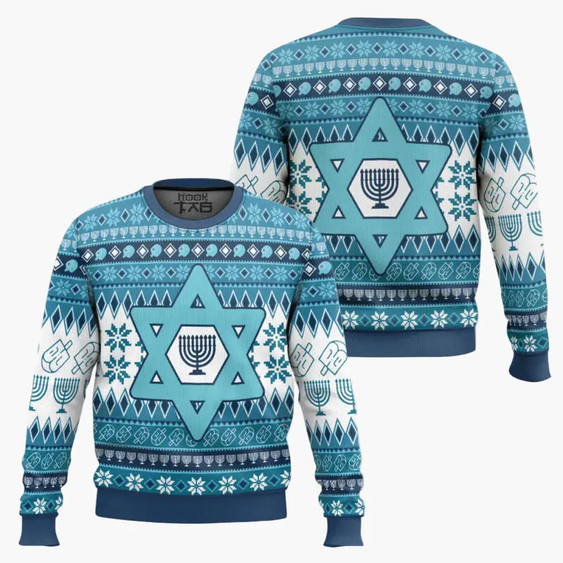 Unisex Weihnachtspullover Ugly Sweater – Lustiger Hanukkah Pullover "Not Today Santa" für Feiertage und Partys