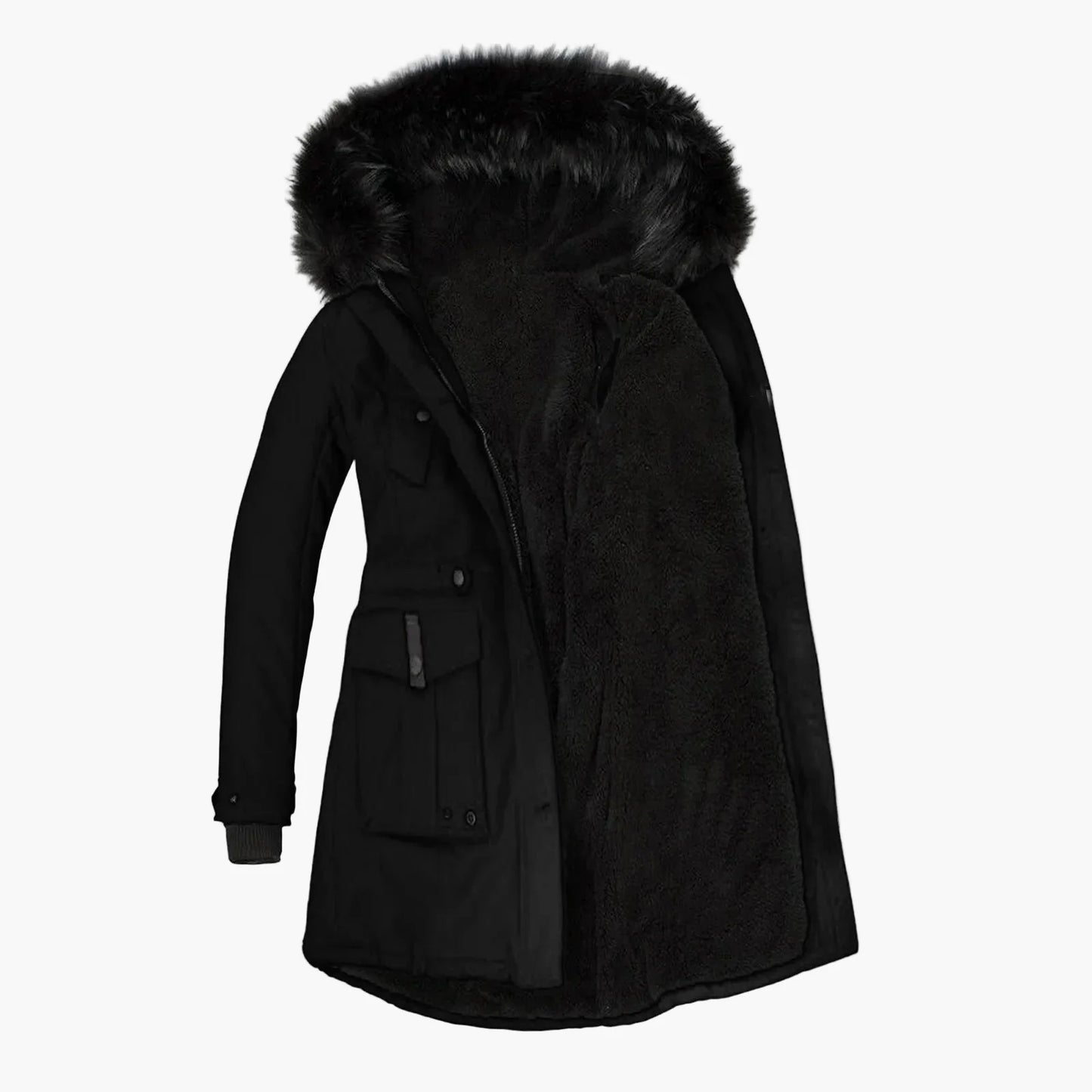 Giacca invernale da donna stile vintage con cappuccio e collo in pelliccia – Elegante cappotto per tutti i giorni e tempo libero