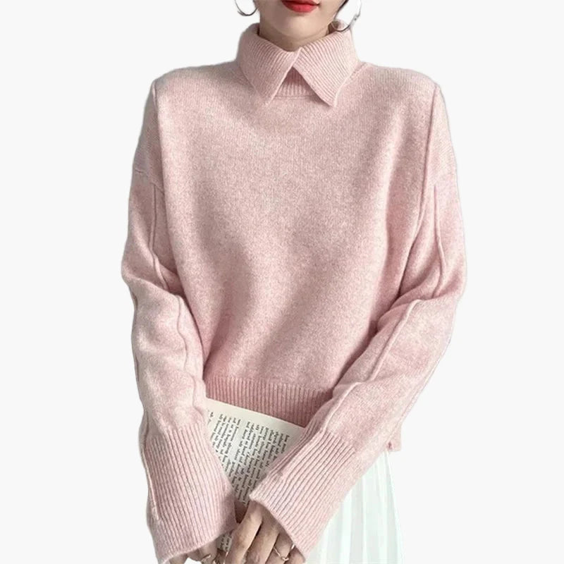Damen Pullover mit Kragen – Eleganter Alltags-Strickpullover im modernen Design
