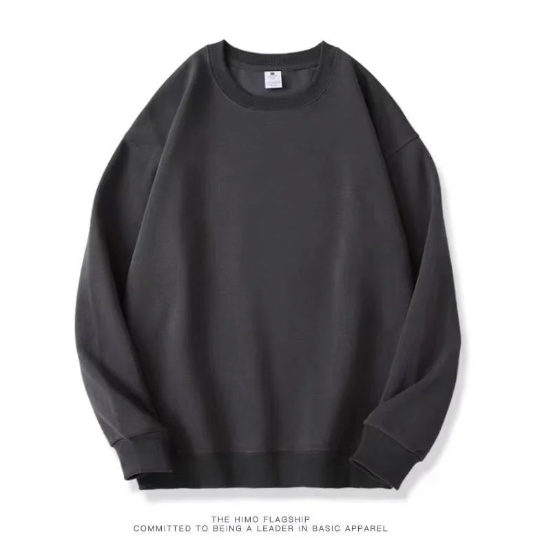 Pullover felpa unisex basic a maniche lunghe e girocollo, multicolore
