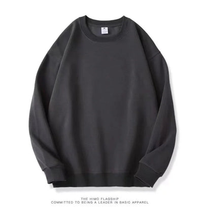 Pullover felpa unisex basic a maniche lunghe e girocollo, multicolore