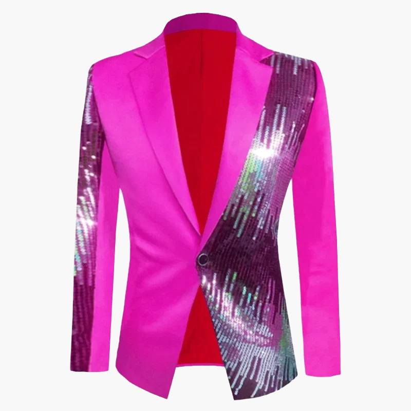 Herren Blazer Sakko Modern Party Club Slim Fit Einreiher – Auffälliger Look für besondere Anlässe
