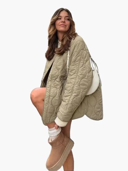 Damen Steppjacke Oversized Stil – Modische Übergangsjacke für Alltag und Freizeit