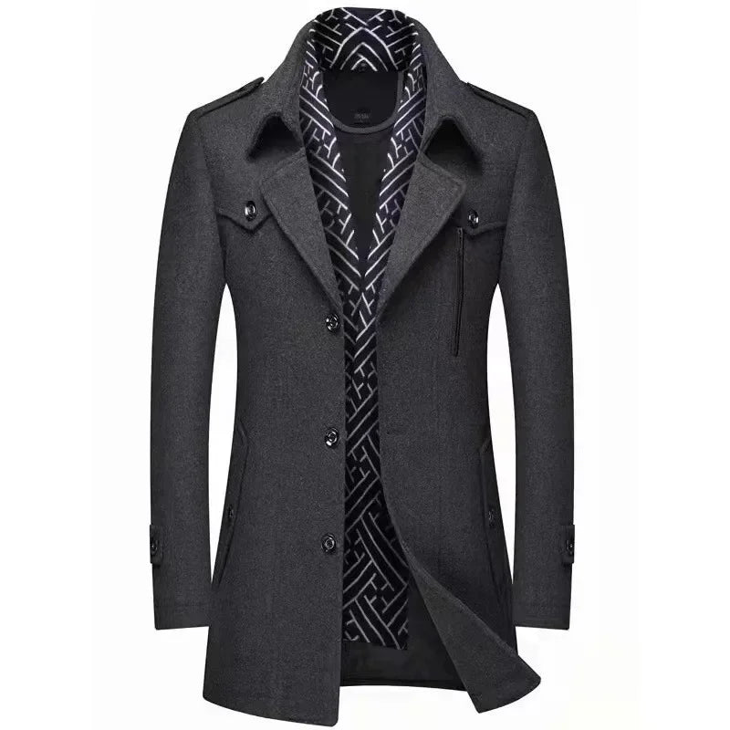 Herre vinterkåpe klassisk elegant – Business og fritid moderne stil