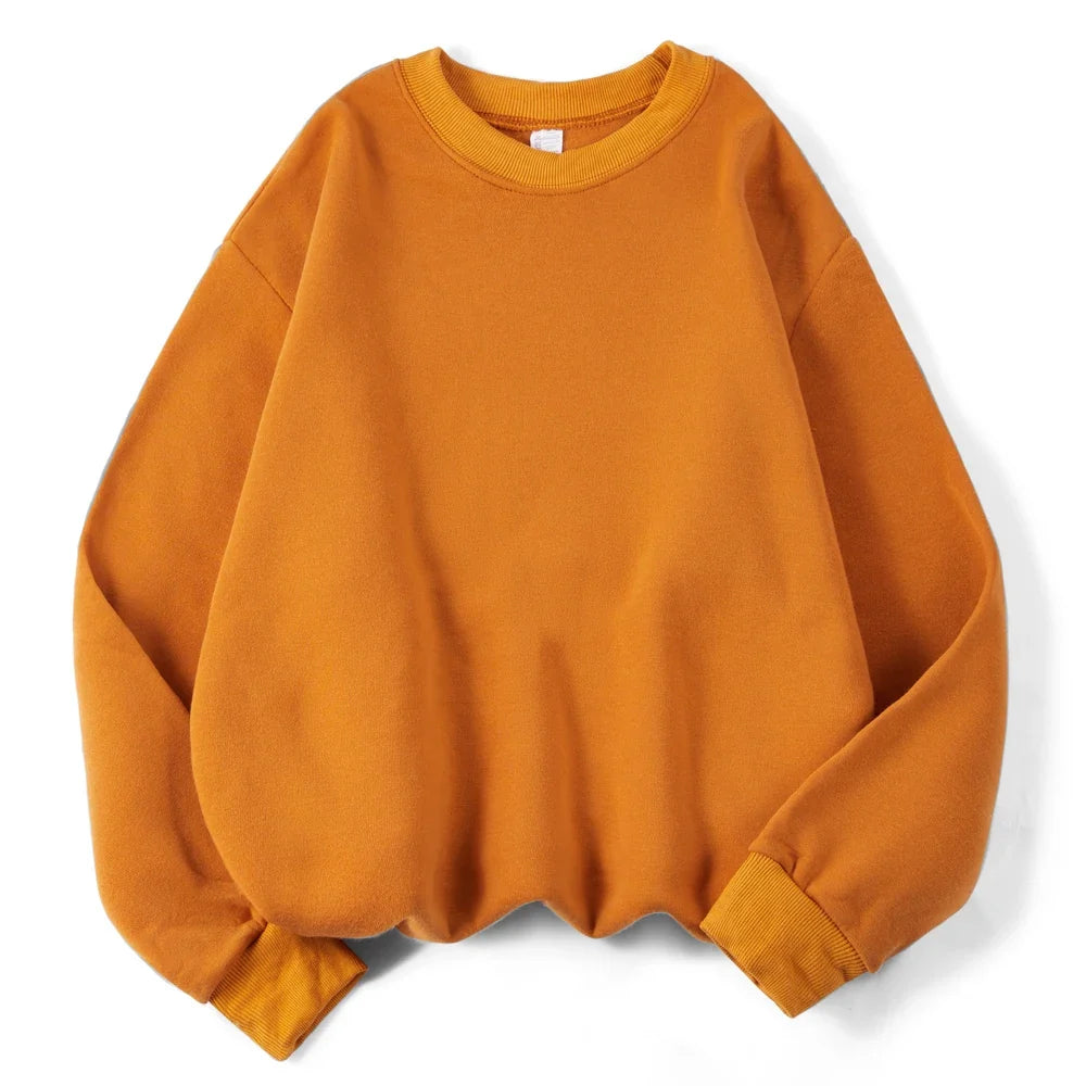Unisex sweatshirt med rund hals, oversized genser i fiolett