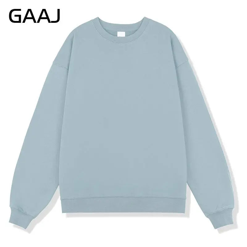 Unisex-sweatshirt med lange ærmer, rund hals, afslappet basic-overdel
