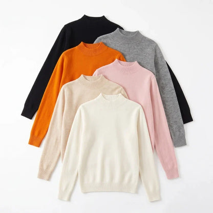 Rollkragenpullover Damen Strickpullover Basic Stehkragen