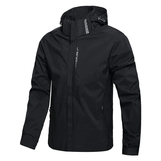 Chaqueta con capucha unisex para exterior, cortavientos, con cremallera