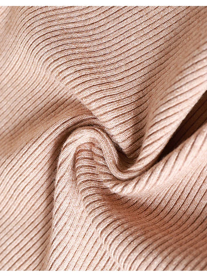 Damen Rollkragenpullover Rippstrick Langarm Eng Anliegend