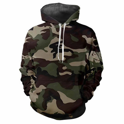 Hoodie Camouflage-Muster Kapuzenpullover mit Kängurutasche