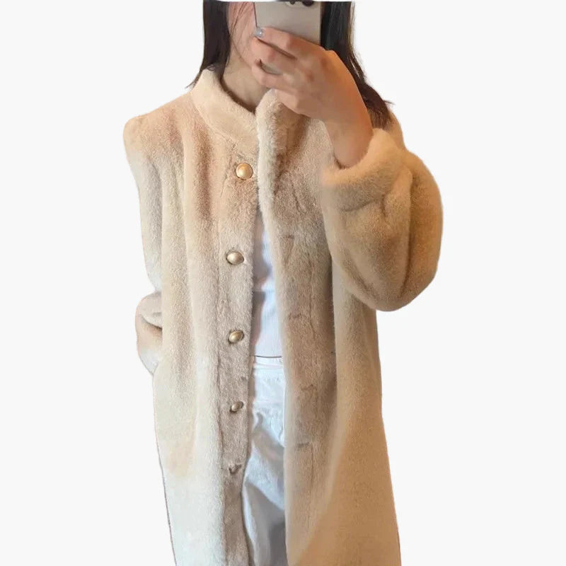 Damen Eleganter Wintermantel mit Knopfleiste – Stilvoller Alltag & Ausgeh-Look