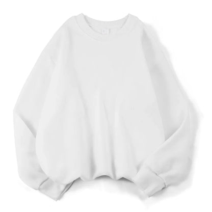 Unisex sweatshirt med rund hals, oversized genser i fiolett