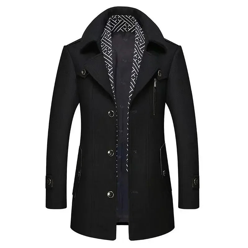 Herre vinterkåpe klassisk elegant – Business og fritid moderne stil