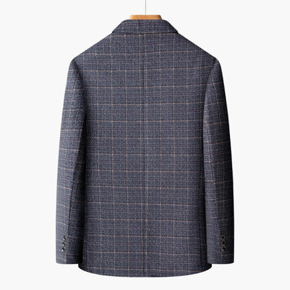 Męska marynarka biznesowa w kratę – nowoczesny blezer do biura i na co dzień