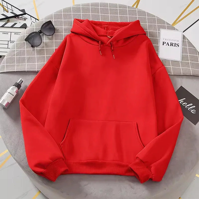 Sweat à capuche basique unisexe avec poche kangourou, coloris unis