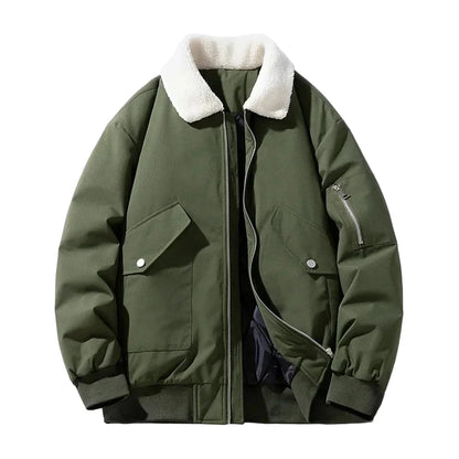 Herren Winter Bomberjacke mit Teddykragen – Modischer Freizeit- und Alltagsbegleiter