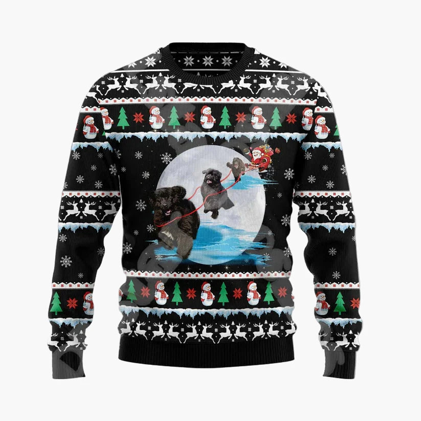 Heren kersttrui grappig kerstman op de schoorsteen – Originele Ugly Christmas Sweater voor feestdagen & feestjes