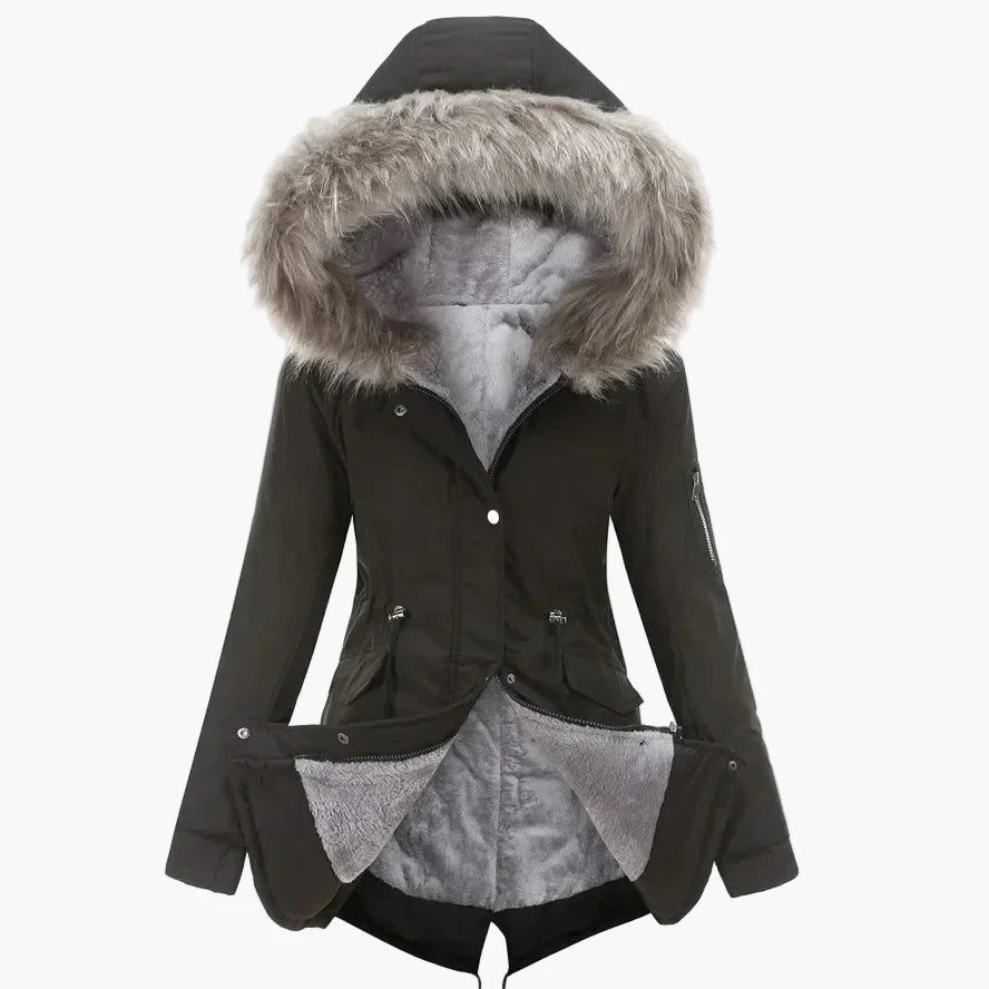 Dames winterparka met capuchon en nepbont – Modieuze jas voor koude dagen