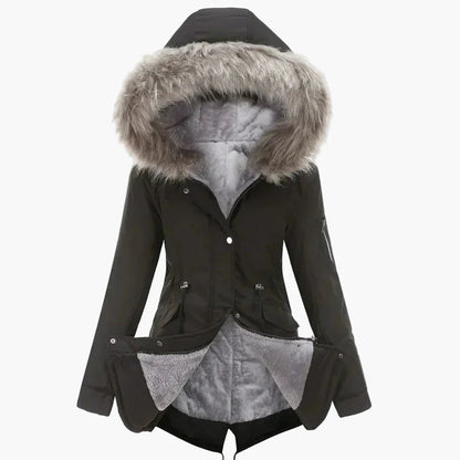 Dames winterparka met capuchon en nepbont – Modieuze jas voor koude dagen