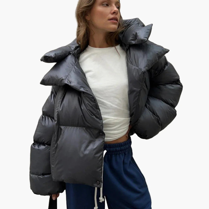 Giacca invernale imbottita oversize da donna calda stile urbano