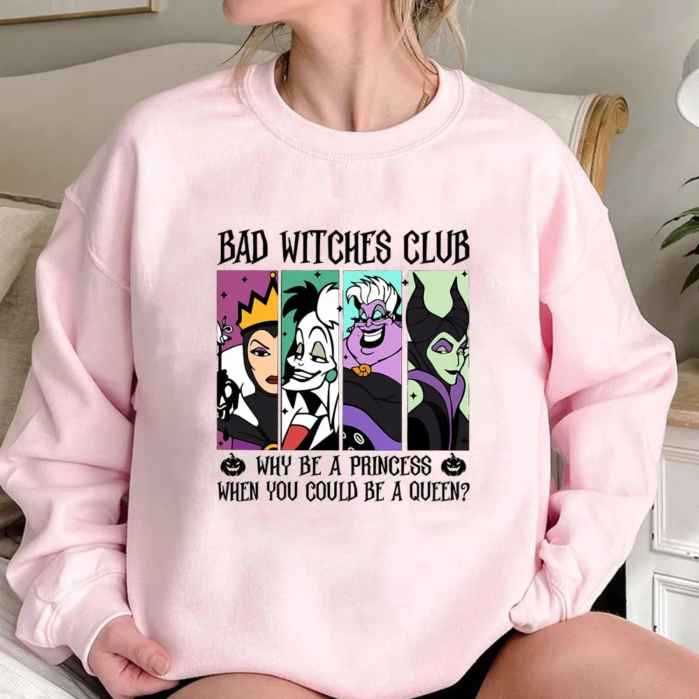 Bad Witches Club Sweatshirt für Damen, bedruckt, Rundhalsausschnitt