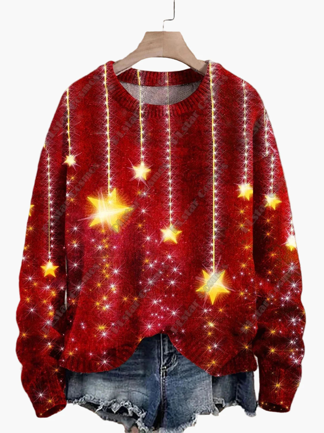 Dame Juletrøje med broderi – Sjovt festligt design, vinter og højtider
