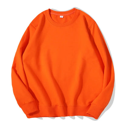 Sudadera unisex de manga larga con cuello redondo, colores lisos