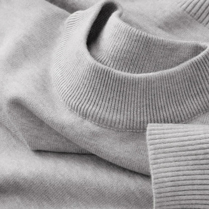 Unisex Strickpullover Rundhalsausschnitt Feinstrick Grau