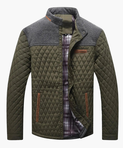 Doudoune matelassée homme bomber casual avec doublure à carreaux – veste de loisirs tendance pour le quotidien et le bureau