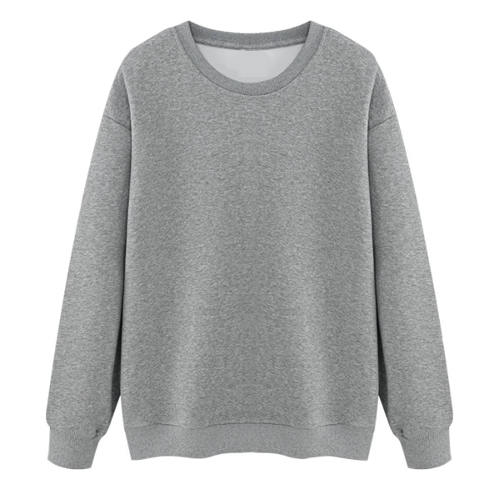 Unisex-sweatshirt med lange ærmer og rund hals, foret basic-overdel