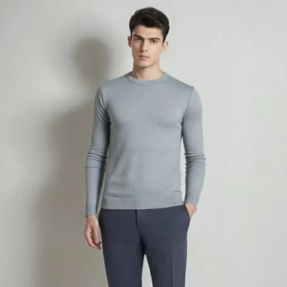 Herren Rundhals Pullover Strickwaren Langarm Basic Sweater