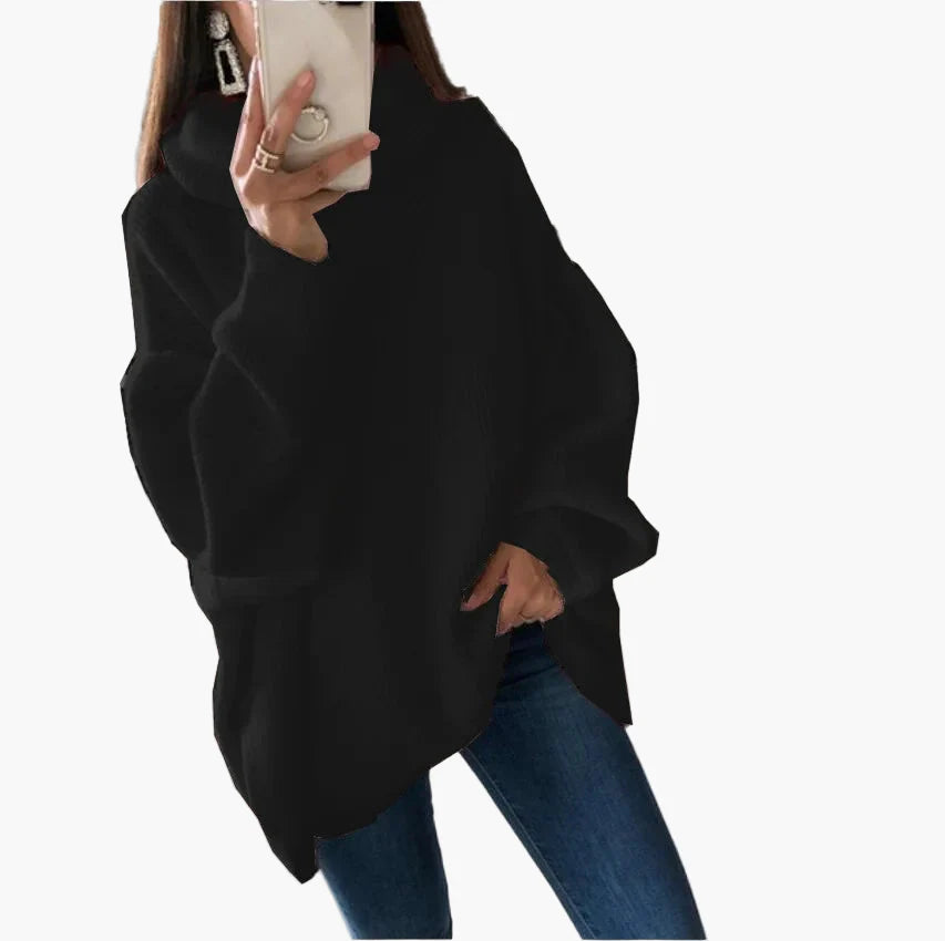 Damski oversize sweter z golfem – swobodny styl na jesień i zimę