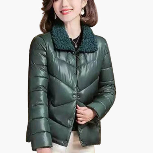 Dames winter gewatteerd jack met modieuze opstaande kraag – Elegante dagelijkse stijl voor koude dagen