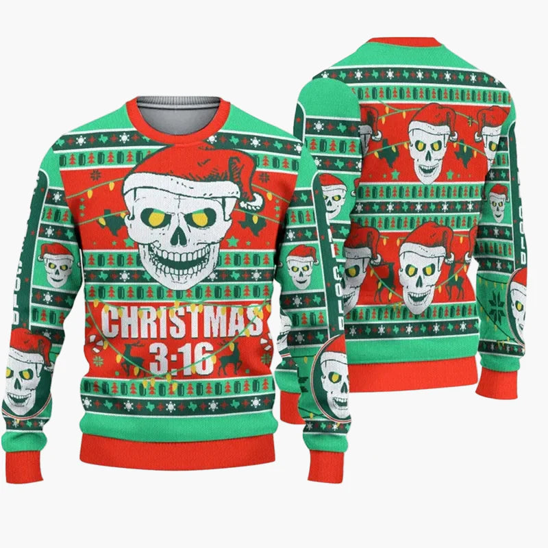 Maglione brutto di Natale da uomo – Divertente maglione da festa con scritta e motivo, ideale per Natale