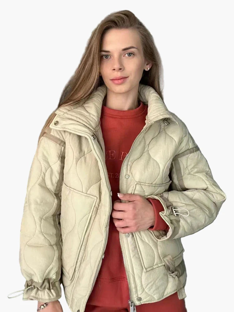 Giacca imbottita da donna casual giacca di transizione con design moderno per tutti i giorni e tempo libero