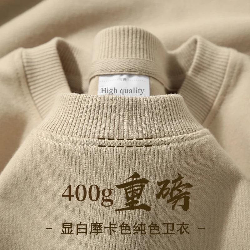 Unisex-sweatshirt med lange ærmer og rund hals, foret basic-overdel
