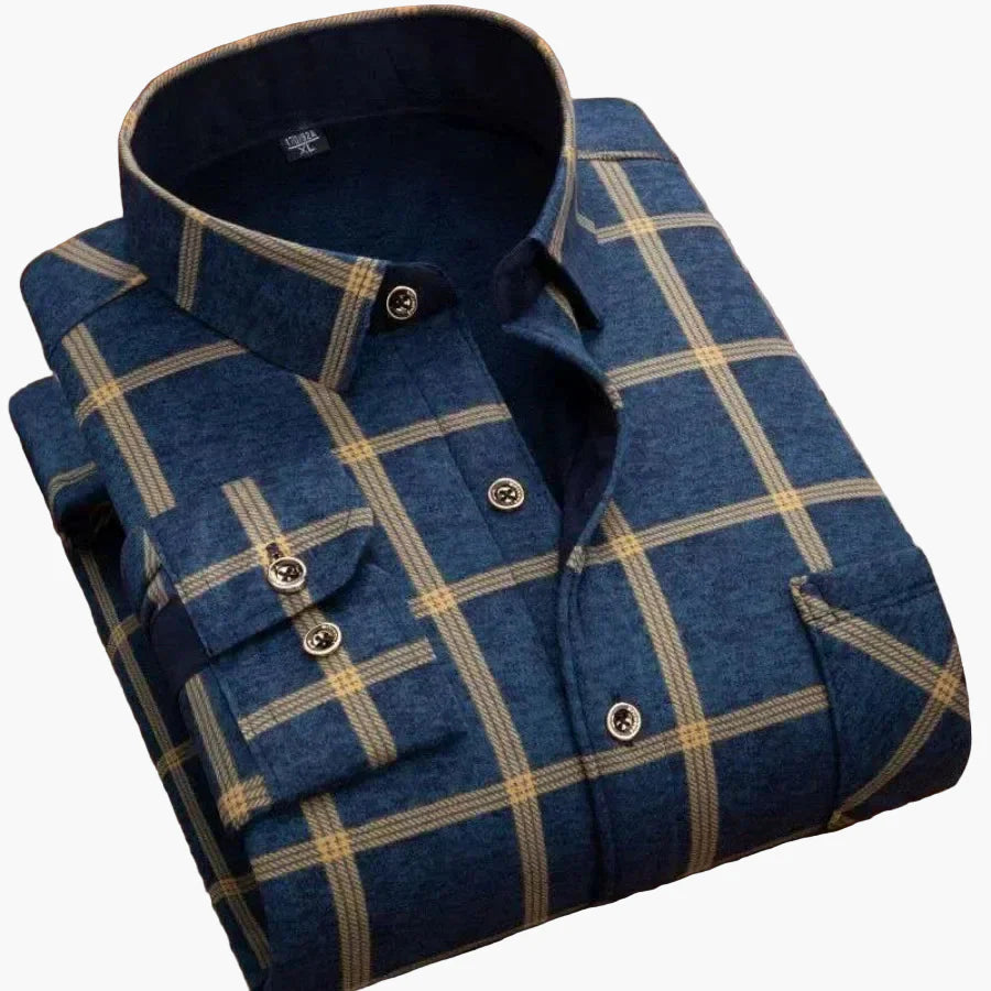 Camicia da uomo casual a quadri, camicia moderna a maniche lunghe per quotidiano e ufficio